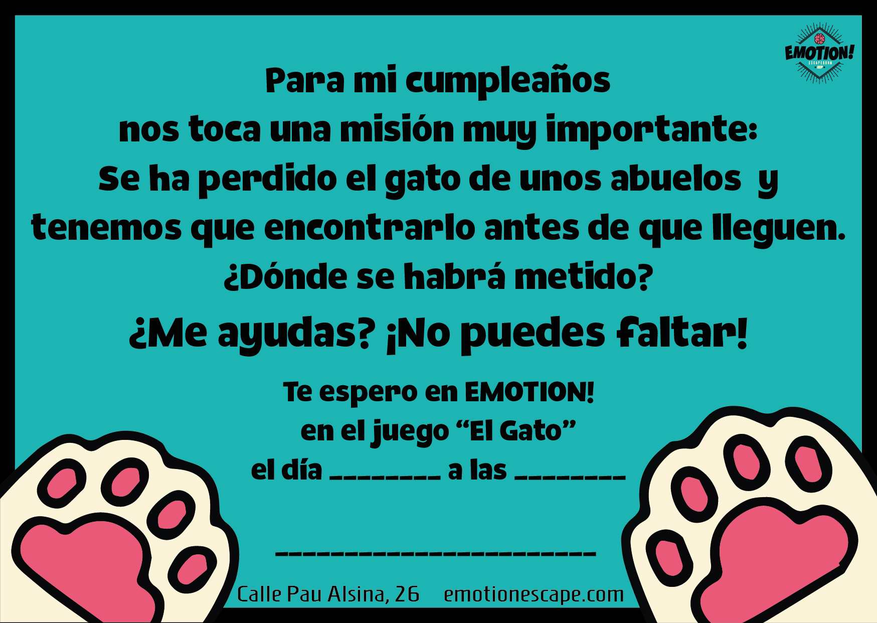 Invitación El Gato Barcelona